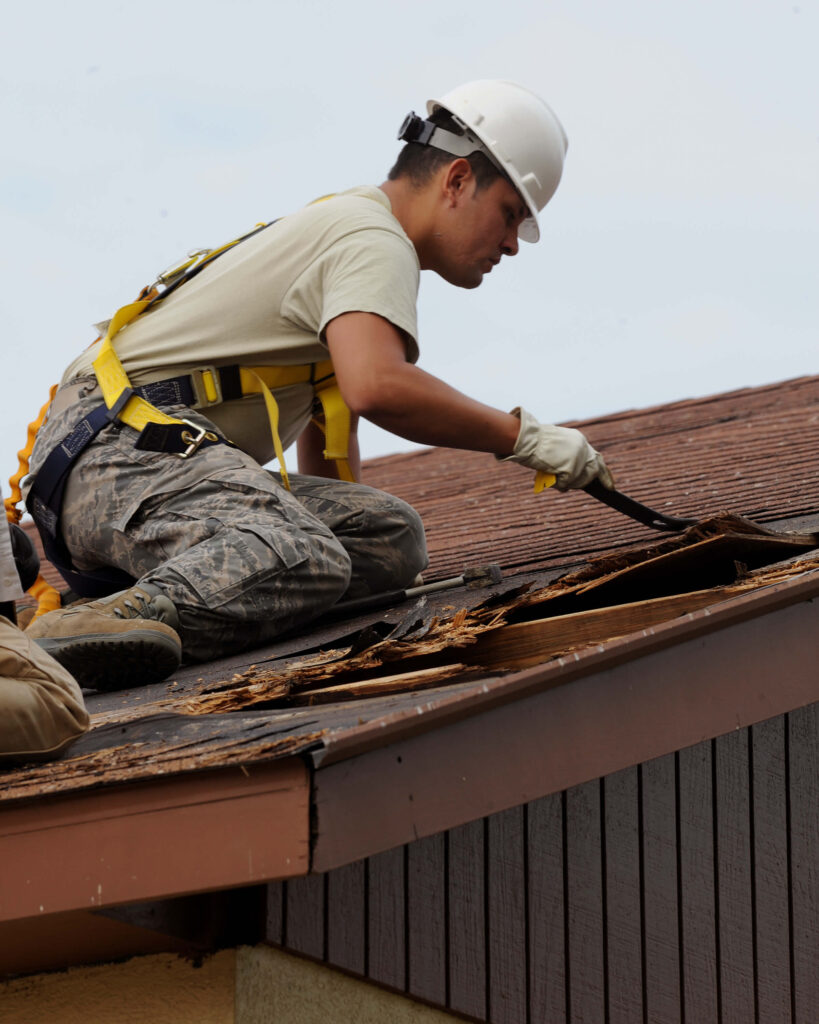 Man working on roof